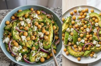 Chickpea Feta Avocado Salad