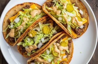 Homemade Special Sauce Burger Tacos