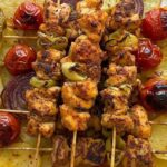 One Pan Oven Baked Chicken Kebabs