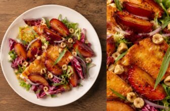 Plum and Halloumi Salad