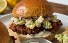 Crispy Chicken Caesar Burger The Double Dredged, Caesar Dressed, Parmesan Topped Chicken Burger