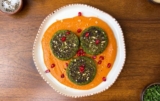 High Protein Spinach Patties with Roasted Red Pepper Walnut Dip