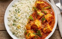 Paneer in Peri Peri Sauce with Butter Cilantro Rice