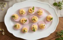 Pink Deviled Eggs The Naturally Beet-Stained, Creamy, Classic Filled Party Appetizer