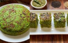 Spinach Dhokla The Fluffy, Green, Steamed Breakfast Cake